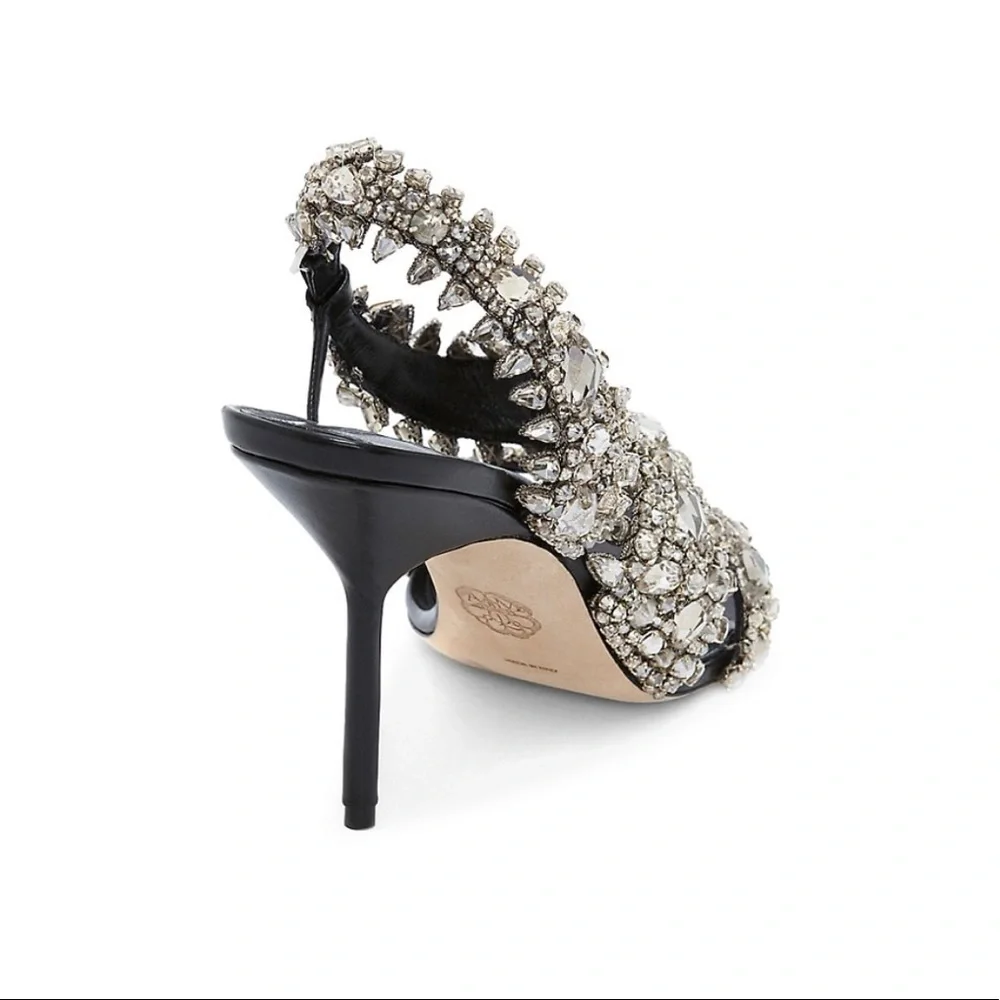 Alexander McQueen Crystal-Embellished High-Heel Sandals - Picture 4 of 11